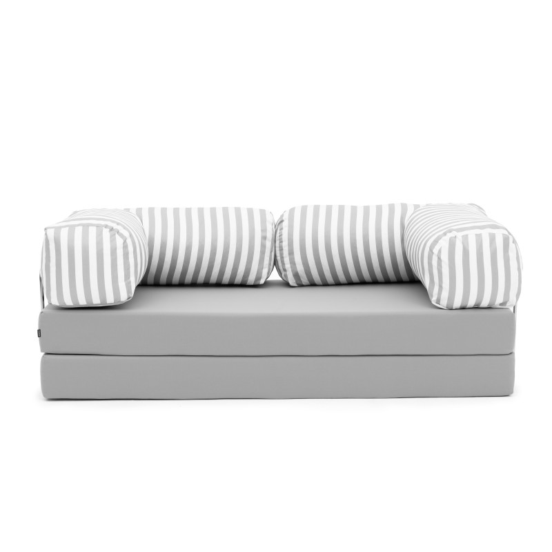 Sofa ogrodowa 2-osobowa NESTI Outdoor (biało-szare pasy)