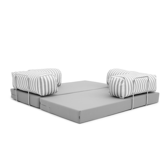 Sofa ogrodowa 2-osobowa NESTI Outdoor (biało-szare pasy)