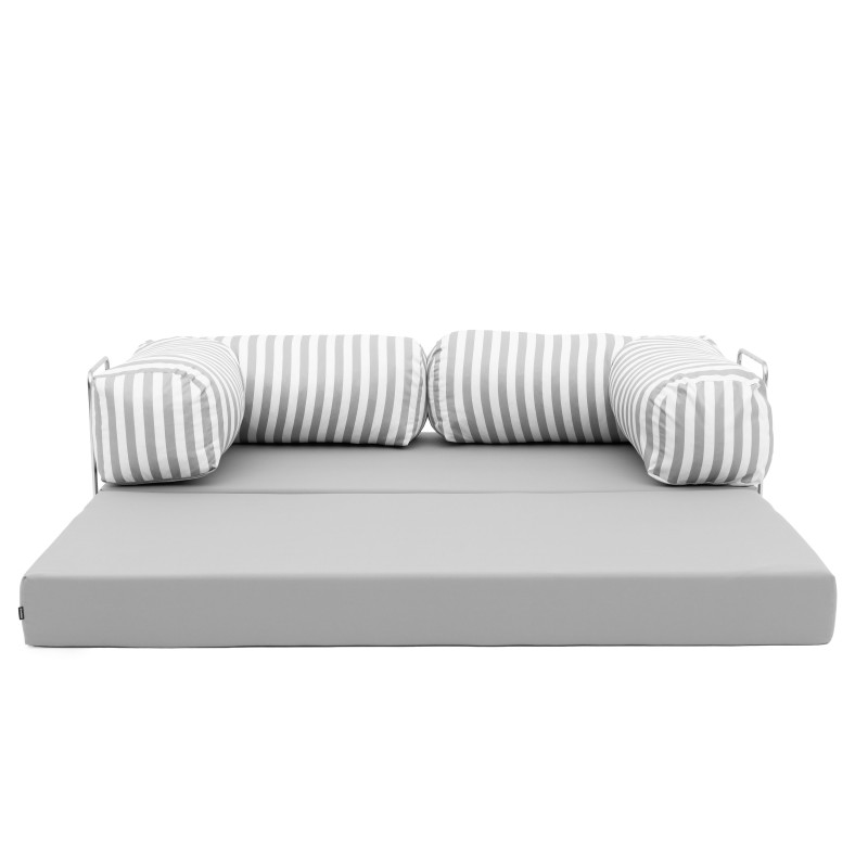 Sofa ogrodowa 2-osobowa NESTI Outdoor (biało-szare pasy)