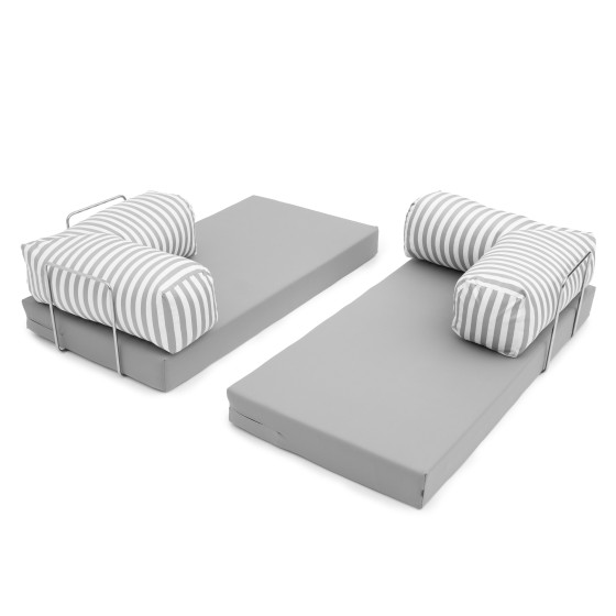Sofa ogrodowa 2-osobowa NESTI Outdoor (biało-szare pasy)