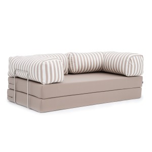 Sofa ogrodowa 2-osobowa NESTI Outdoor (biało-beżowe pasy)