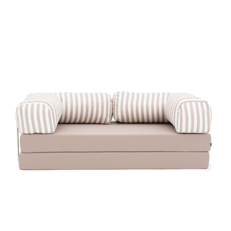 Sofa ogrodowa 2-osobowa NESTI Outdoor (biało-beżowe pasy)