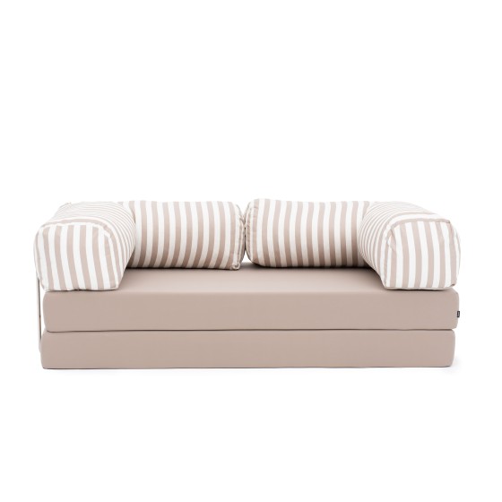 Sofa ogrodowa 2-osobowa NESTI Outdoor (biało-beżowe pasy)