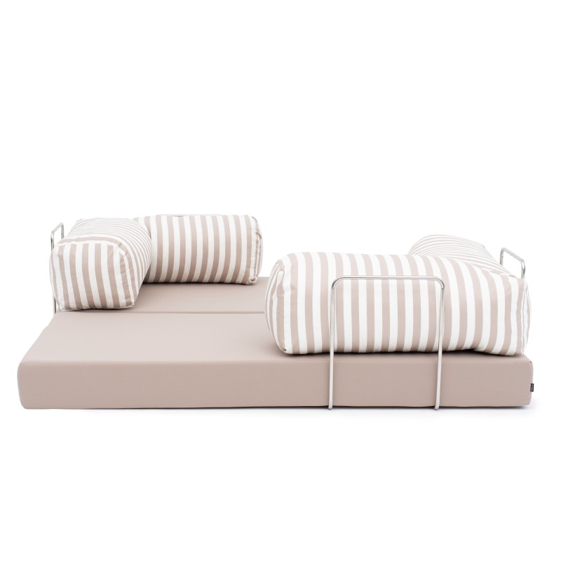 Sofa ogrodowa 2-osobowa NESTI Outdoor (biało-beżowe pasy)