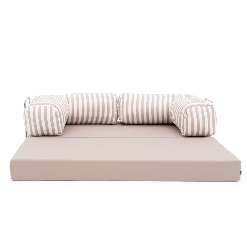 Sofa ogrodowa 2-osobowa NESTI Outdoor (biało-beżowe pasy)