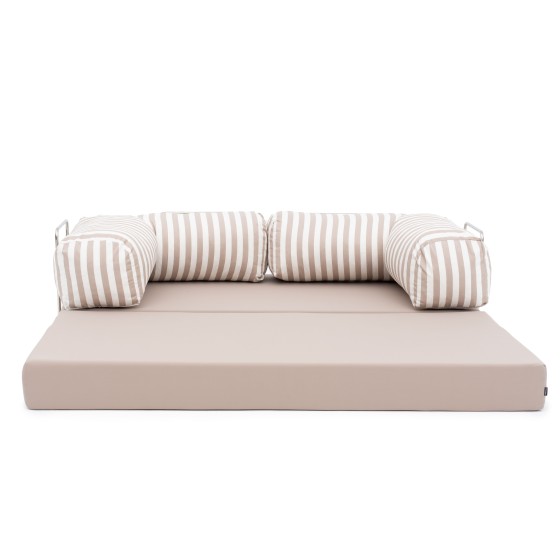Sofa ogrodowa 2-osobowa NESTI Outdoor (biało-beżowe pasy)