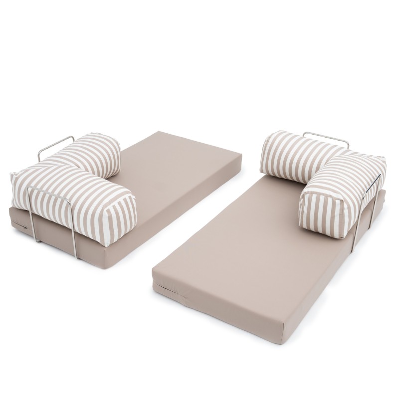 Sofa ogrodowa 2-osobowa NESTI Outdoor (biało-beżowe pasy)