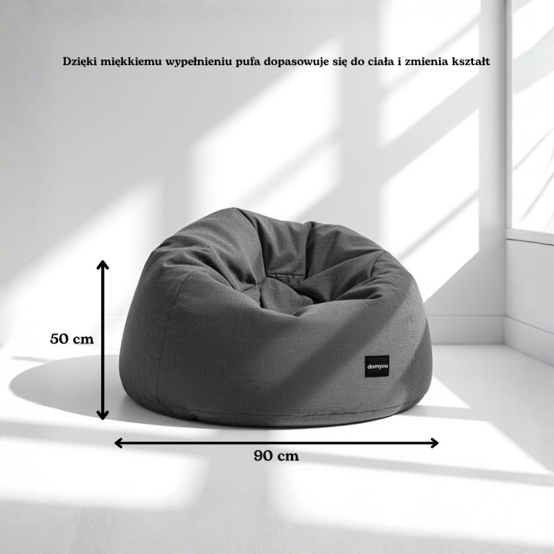 Pufa Worek Ciemnoszara Hydrofobowa NEST XL
