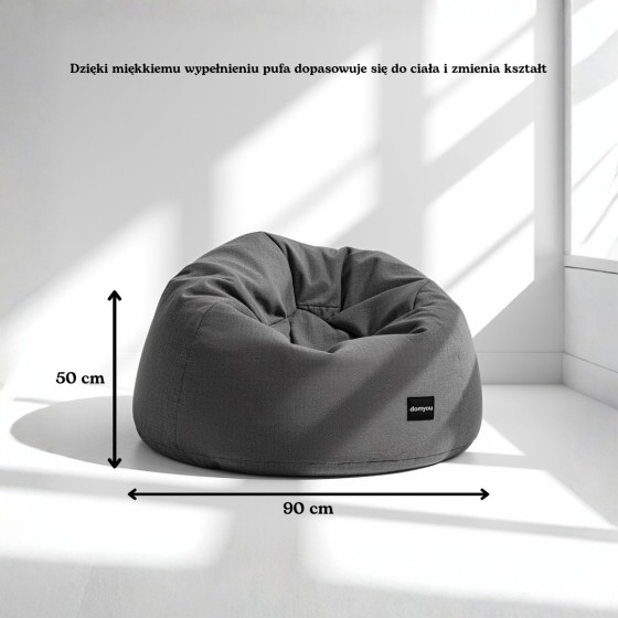 Pufa Worek Ciemnoszara Hydrofobowa NEST XL