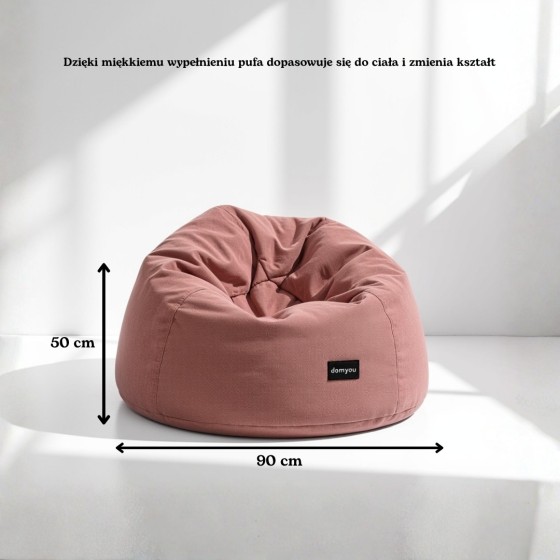 Pufa Worek Różowa Hydrofobowa NEST XL