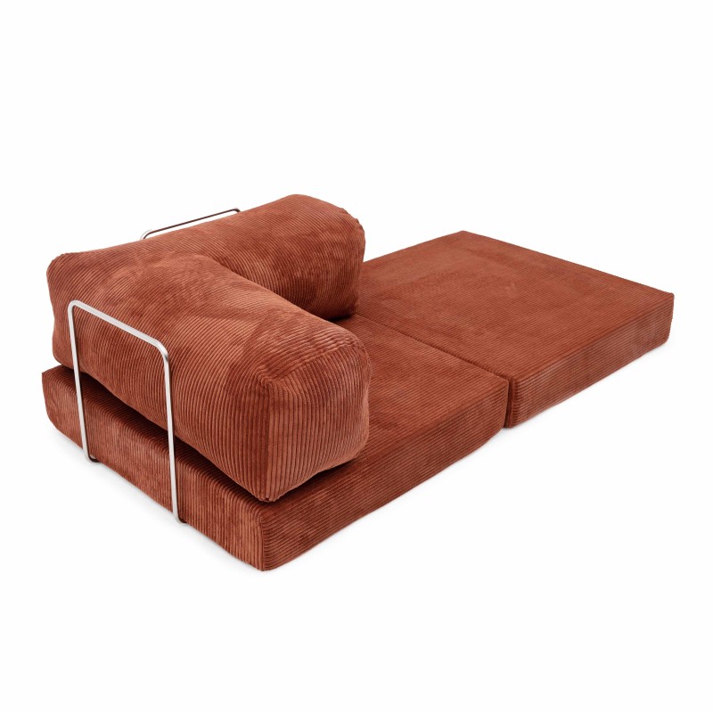 Leżanka II NESTI Ceglasty Sztruks