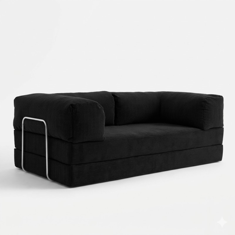 Pokrowiec na Sofę NESTI Czarny Sztruks