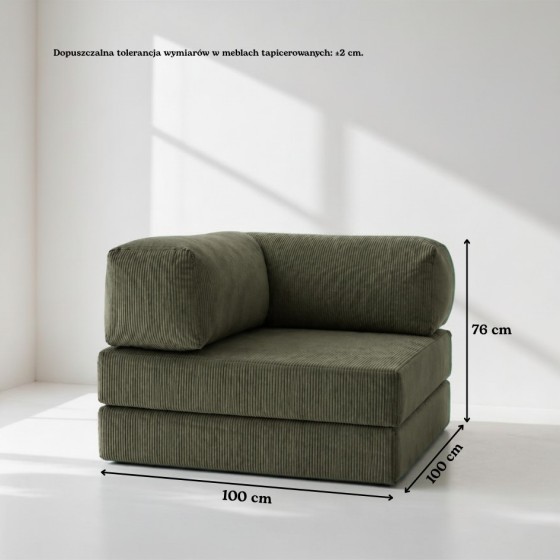 Leżanka II NESTI Zielony Sztruks