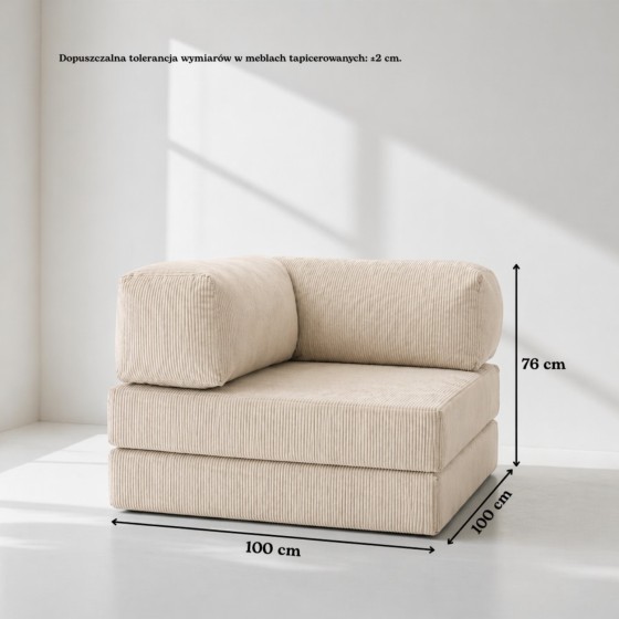 Leżanka II NESTI Beżowy Sztruks