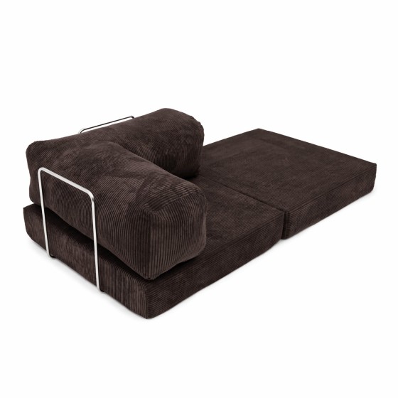 Leżanka II NESTI Brązowy Sztruks