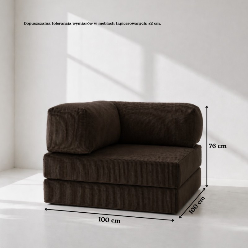 Leżanka II NESTI Brązowy Sztruks