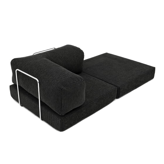 Leżanka II NESTI Czarny Sztruks