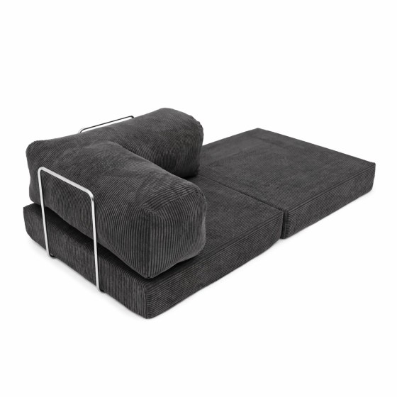 Leżanka II NESTI Ciemnoszary Sztruks