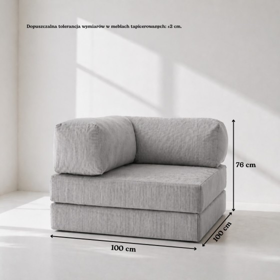 Leżanka II NESTI Jasnoszary Sztruks