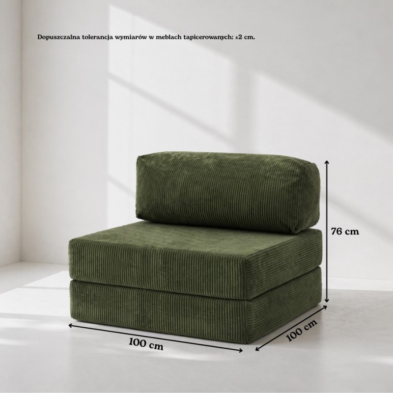 Leżanka I NESTI Zielony Sztruks