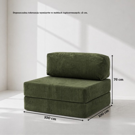 Leżanka I NESTI Zielony Sztruks