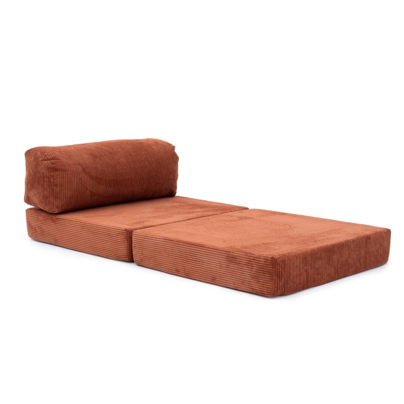 Leżanka I NESTI Ceglasty Sztruks