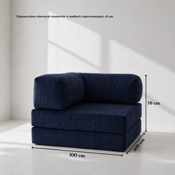 Leżanka I NESTI Granatowy Sztruks