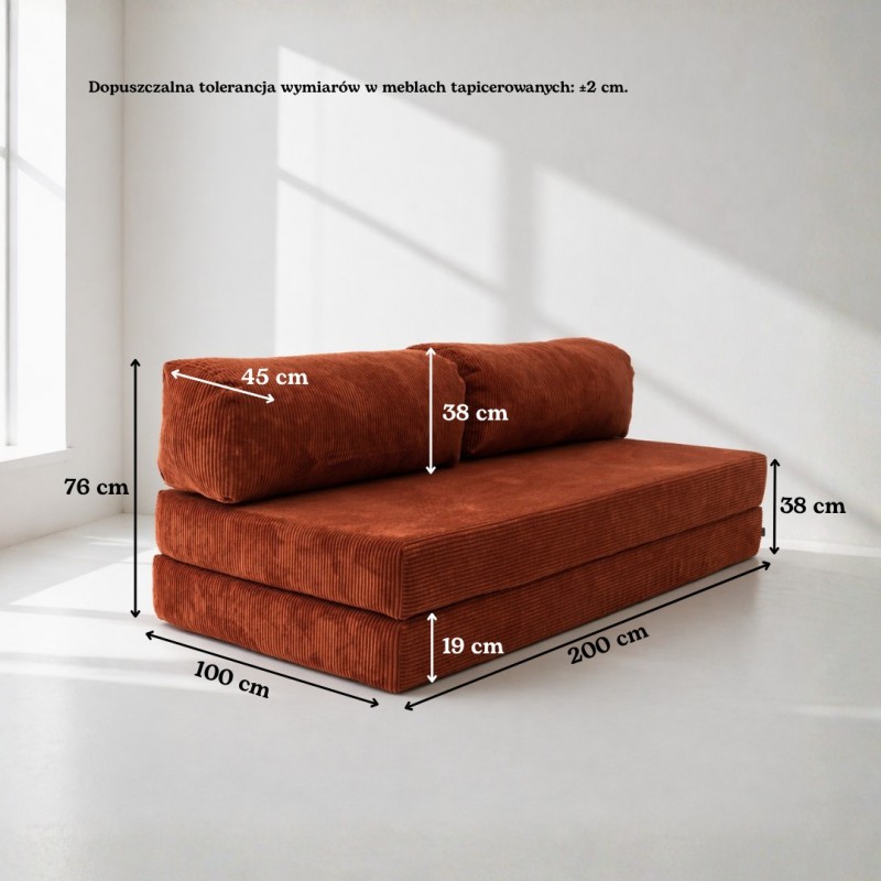 Sofa 3-osobowa NESTI Ceglasty Sztruks
