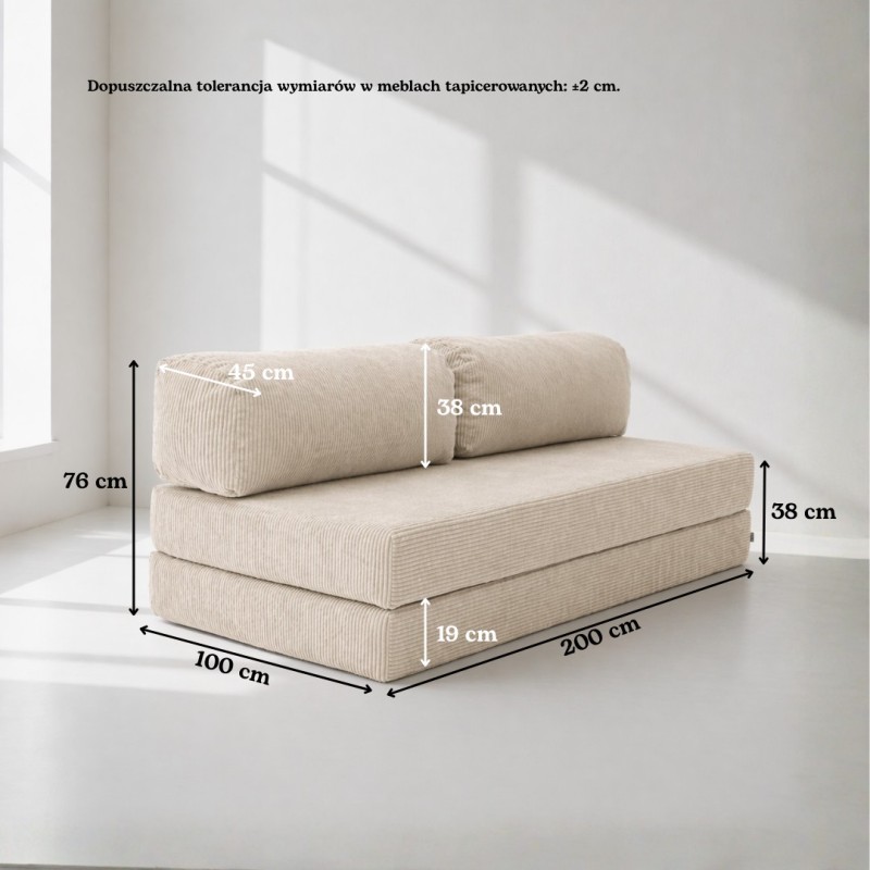 Sofa 3-osobowa NESTI Beżowy Sztruks