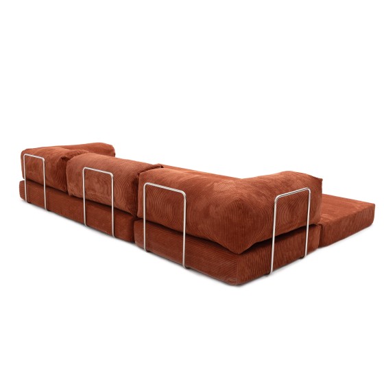 Narożnik 3-osobowy NESTI I Ceglasty Sztruks