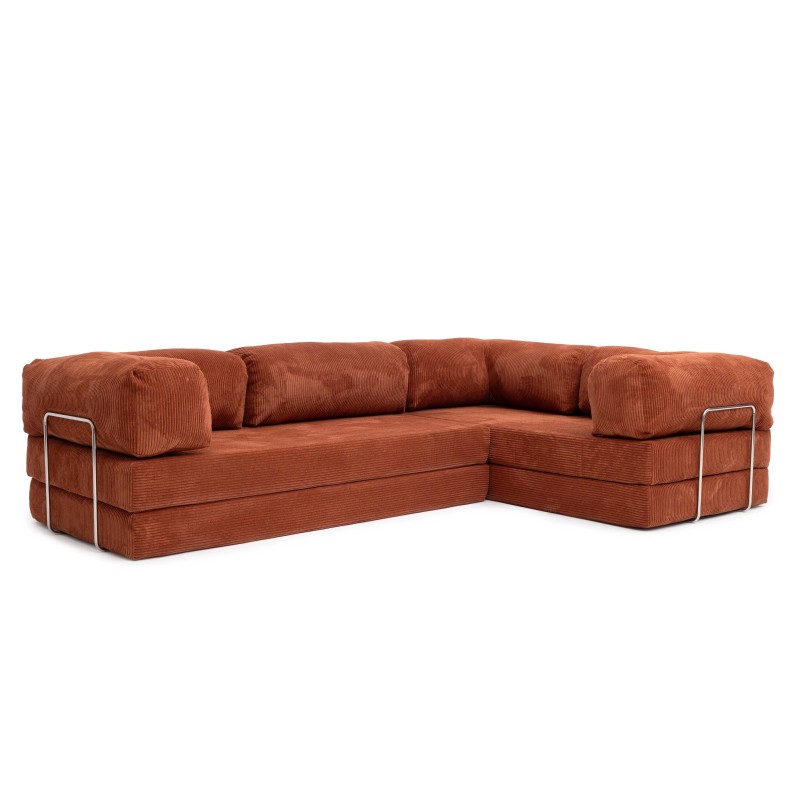 Narożnik 3-osobowy NESTI III Ceglasty Sztruks