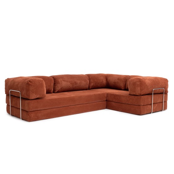 Narożnik 3-osobowy NESTI III Ceglasty Sztruks