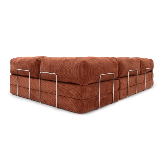 Narożnik 3-osobowy NESTI III Ceglasty Sztruks