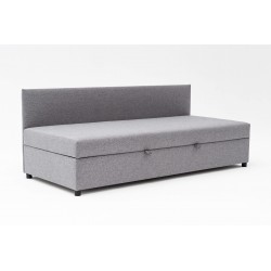 Tapczan Jednoosobowy Dla Dziecka FENIKS 80x180 z Pojemnikiem i Oparciem Szary