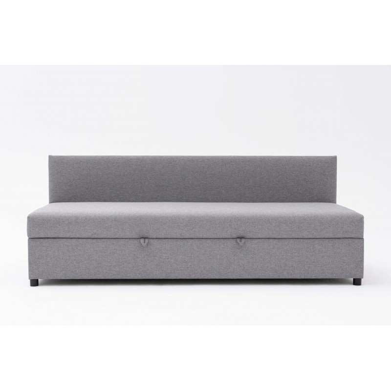 Tapczan Jednoosobowy Dla Dziecka FENIKS 80x180 z Pojemnikiem i Oparciem Szary