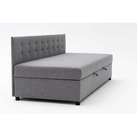 Tapczan Jednoosobowy Dla Dziecka FENIKS 80x180 z Pojemnikiem i Oparciem Szary