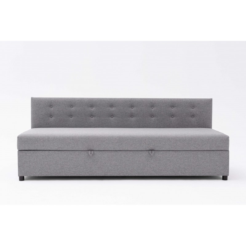 Tapczan Jednoosobowy Dla Dziecka FENIKS 80x180 z Pojemnikiem i Oparciem Szary