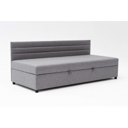 Tapczan Jednoosobowy Dla Dziecka FENIKS 80x180 z Pojemnikiem i Oparciem Szary