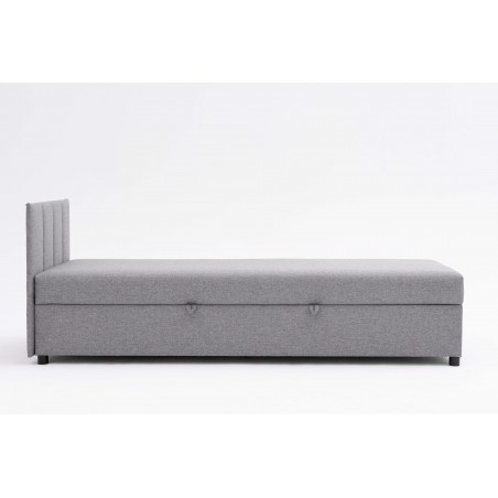 Tapczan Jednoosobowy Dla Dziecka FENIKS 80x180 z Pojemnikiem i Wezgłowiem Szary