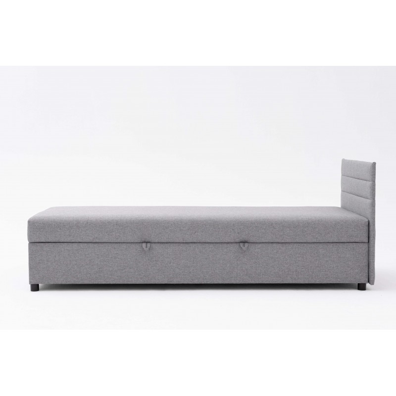 Tapczan Jednoosobowy Dla Dziecka FENIKS 80x180 z Pojemnikiem i Wezgłowiem Szary