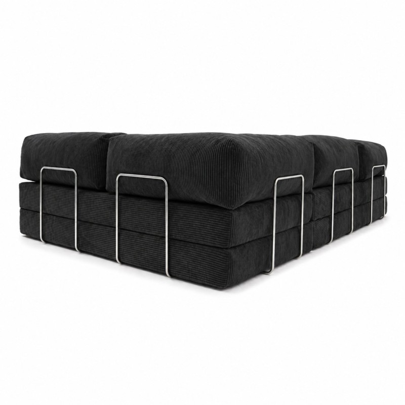 Narożnik 3-osobowy NESTI III Czarny Sztruks