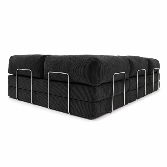 Narożnik 3-osobowy NESTI III Czarny Sztruks