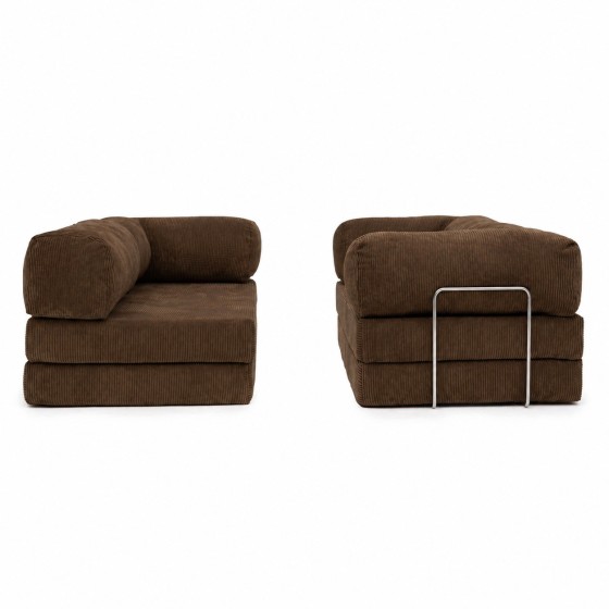 Narożnik 3-osobowy NESTI III Brązowy Sztruks