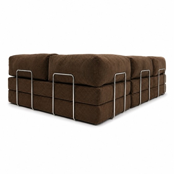 Narożnik 3-osobowy NESTI III Brązowy Sztruks