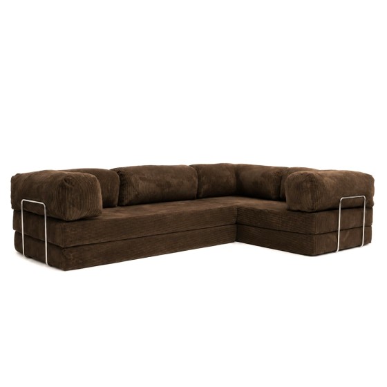 Narożnik 3-osobowy NESTI III Brązowy Sztruks