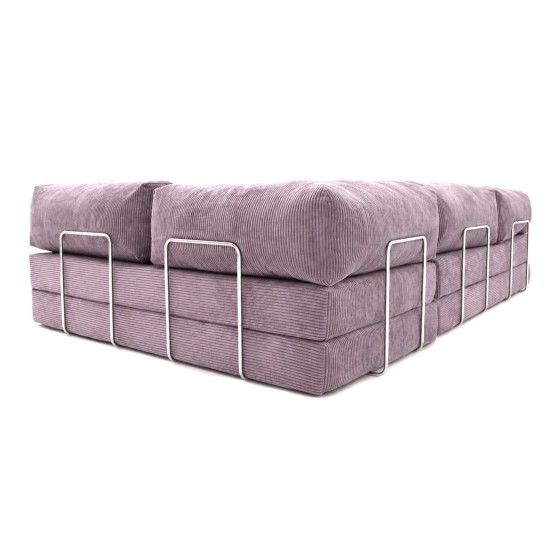 Narożnik 3-osobowy NESTI III Fioletowy Sztruks