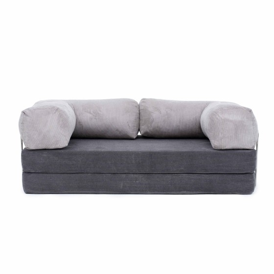 Sofa 2-osobowa NESTI Twins color - Ciemnoszary i Jasnoszary Sztruks