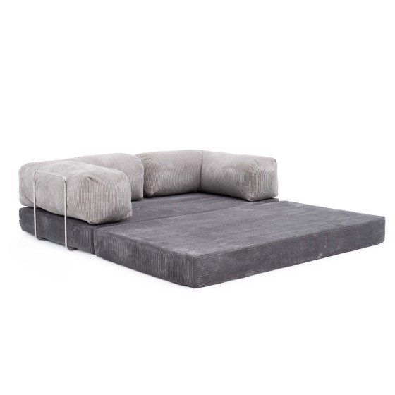 Sofa 2-osobowa NESTI Twins color - Ciemnoszary i Jasnoszary Sztruks