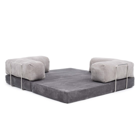 Sofa 2-osobowa NESTI Twins color - Ciemnoszary i Jasnoszary Sztruks