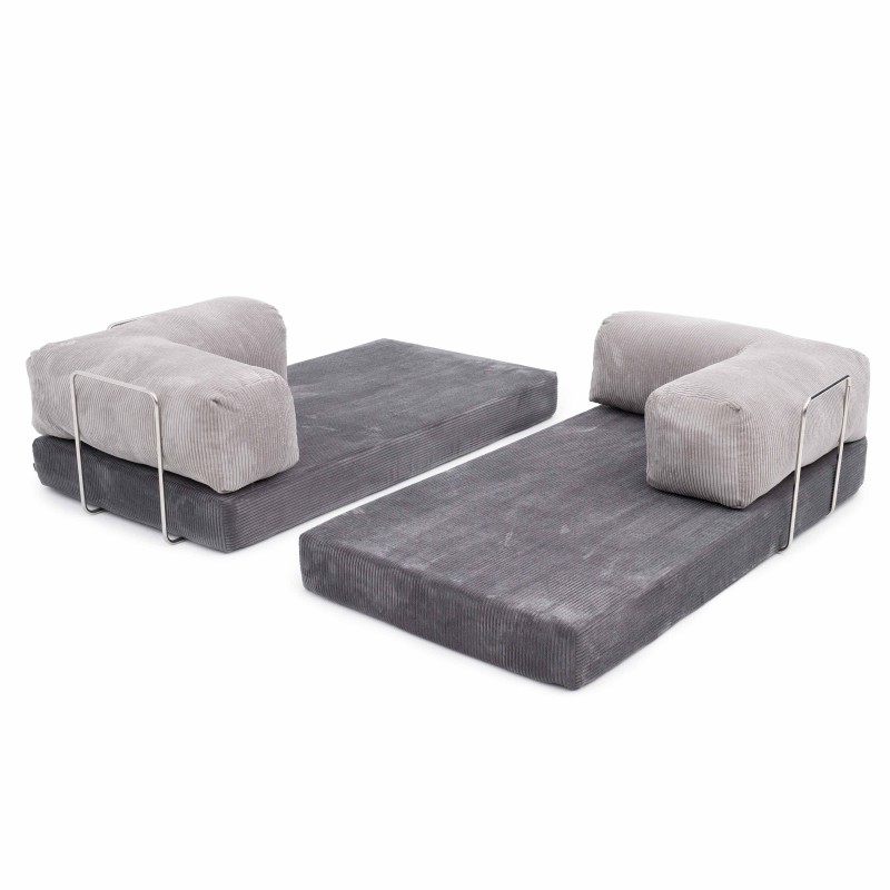 Sofa 2-osobowa NESTI Twins color - Ciemnoszary i Jasnoszary Sztruks